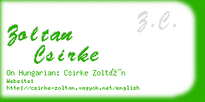 zoltan csirke business card